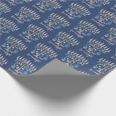 Hanukkah Liebe & Light Floral Menorah Geschenkpapier (Ecke)