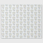 Hanukkah Liebe & Light Floral Menorah Geschenkpapier (Flach)