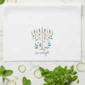 Hanukkah Liebe & Light Floral Menorah Geschirrtuch (Gefaltet)