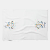 Hanukkah Liebe & Light Floral Menorah Geschirrtuch (Horizontal)