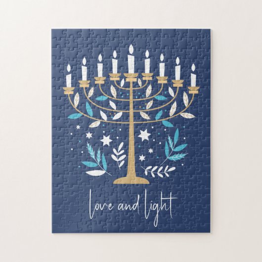 Hanukkah Liebe & Light Floral Menorah Puzzle (Vertikal)