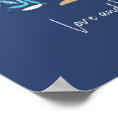 Hanukkah Liebe & Light Floral Menorah Zeichen Poster (Ecke)