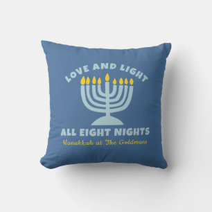 Hanukkah "Liebe und Licht" Personalisiertes jüdisc Kissen