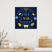 Hanukkah Liebe und Lichtplakat Poster (Küche)