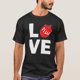 Hanukkah-Liebe Vintage-Dreidel Jüdischer Feiertag T-Shirt