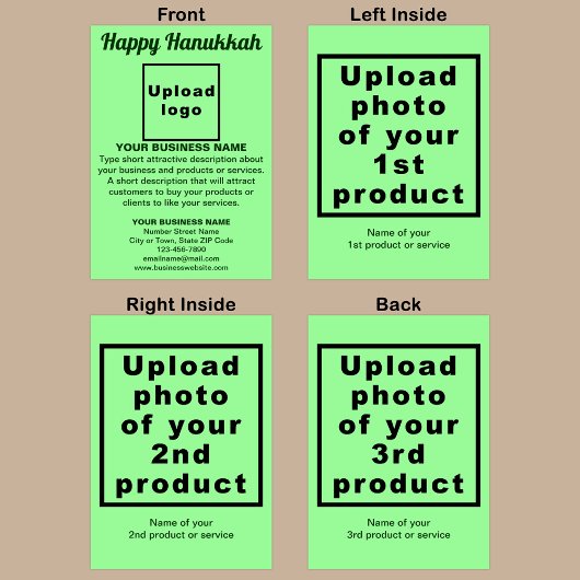 Hanukkah Light Green Faltkarte Karte