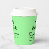 Hanukkah Light Green Paper Cup Pappbecher (Links)