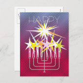 HANUKKAH LIGHTS FEIERTAGSPOSTKARTE (Vorne/Hinten)