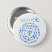 Hanukkah Lights Festival Jubiläum 70. Button (Vorne & Hinten)