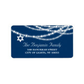 Hanukkah Lights Glitzern Holiday Rücksendeadresse Adressaufkleber (Vorne)