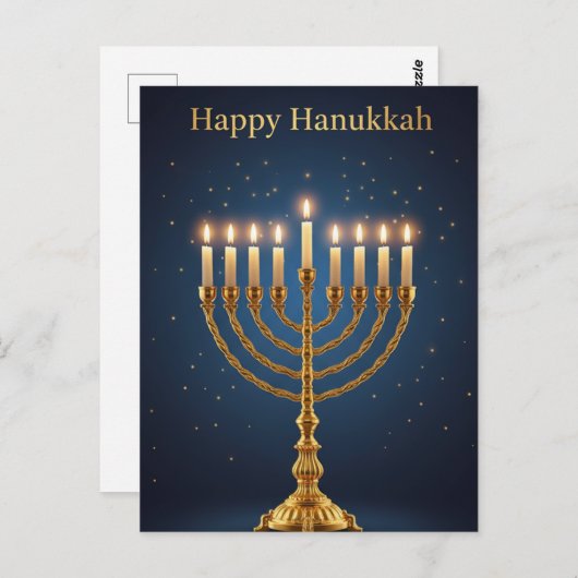 Hanukkah Lights Postcard Postkarte (Vorne/Hinten)