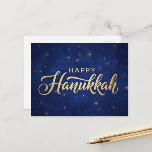Hanukkah Lights Postcard Postkarte (Vorderseite/Rückseite Beispiel)