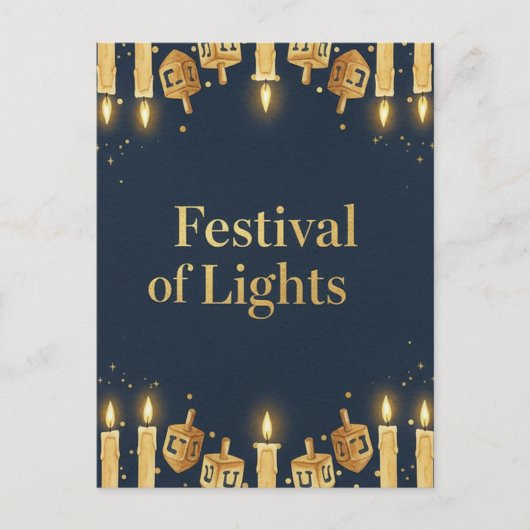 Hanukkah Lights Postcard Postkarte (Vorderseite)