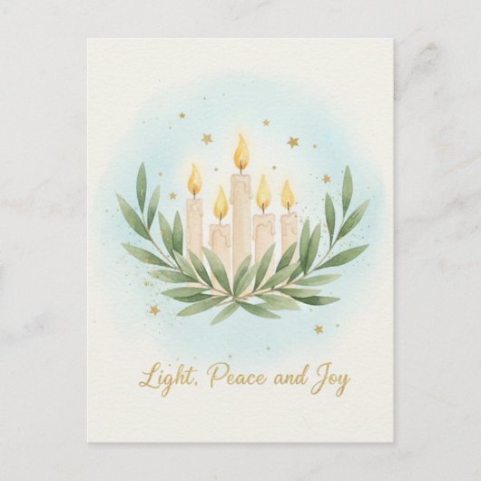 Hanukkah Lights Postcard Postkarte (Vorderseite)