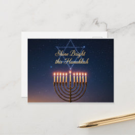 Hanukkah Lights Postcard Postkarte