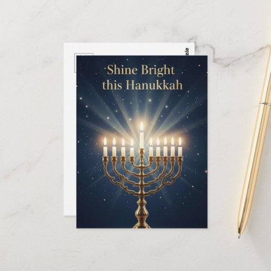 Hanukkah Lights Postcard Postkarte (Vorderseite/Rückseite Beispiel)