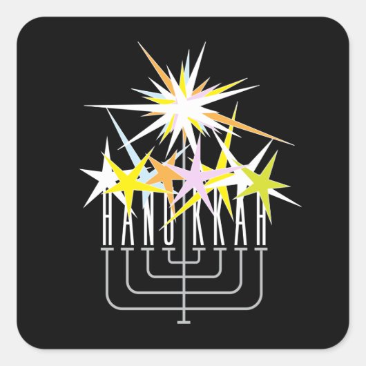Hanukkah Lights Quadratischer Aufkleber (Vorderseite)