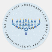 Hanukkah Lights Rücksendeadresse Sticker (Vorderseite)