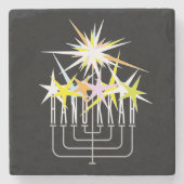 Hanukkah Lights Steinuntersetzer (Vorderseite)