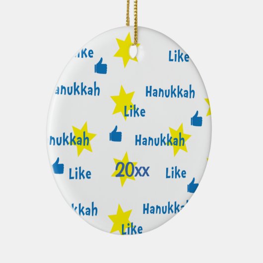 Hanukkah "Like"l/Blue/Gelb Circle Ornament (Rechts)