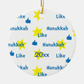 Hanukkah "Like"l/Blue/Gelb Circle Ornament (Vorne)