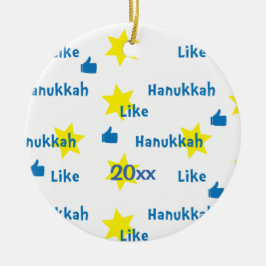 Hanukkah "Like"l/Blue/Gelb Circle Ornament