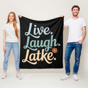 Hanukkah Live Lachen Latke Lustiger Feiertag Famil Fleecedecke