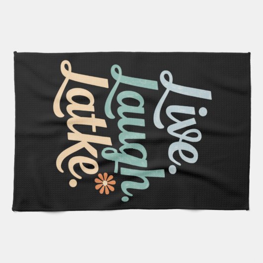 Hanukkah Live Laugh Latke Funny Holiday Family Geschirrtuch (Horizontal)