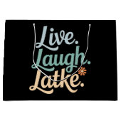 Hanukkah Live Laugh Latke Funny Holiday Family Große Geschenktüte (Vorderseite)
