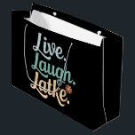 Hanukkah Live Laugh Latke Funny Holiday Family Große Geschenktüte<br><div class="desc">Hanukkah Live Laugh Latke Funny Holiday Family</div>