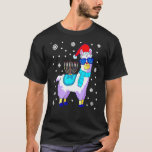 Hanukkah Llama Menorah Alpaca Weihnachtsmannmütze  T-Shirt<br><div class="desc">Hanukkah Llama Menorah Alpaca Weihnachtsmannmütze Weihnachten Chanukah</div>