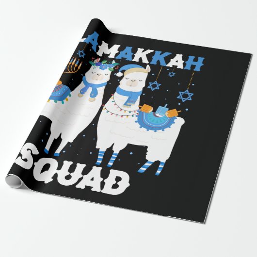 Hanukkah Llama Weihnachtsglücklich Llamakah Squad  Geschenkpapier (Ungerollt)