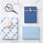 Hanukkah Lovely Blue Geschenkpapier Set<br><div class="desc">Dieses Design ist ein atemberaubendes Set von Packpapier und zeichnet sich durch einen blauen Stern von David auf weißem Hintergrund aus. Außerdem sind zwei verschiedene blaufarbige Papiere enthalten. Ideal für Hanukkah,  Bar Mitzvah und andere jüdische Themenveranstaltungen. Bestellen Sie noch heute Ihre Bestellung! Kunstwerk erstellt von: AMBillustrations http://www.etsy.com/shop/AMBillustrations/</div>