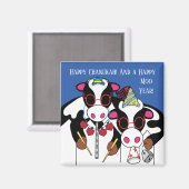 Hanukkah Magnet Platz Glückliches Moo Jahr! (Vorderseite/Rückseite)