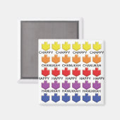Hanukkah Magnet Square 3D Dreidels (Vorderseite/Rückseite)