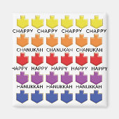 Hanukkah Magnet Square 3D Dreidels (Vorne)