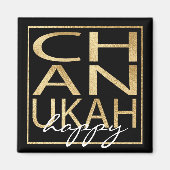Hanukkah Magnet Square Chanukah Gold (Vorne)