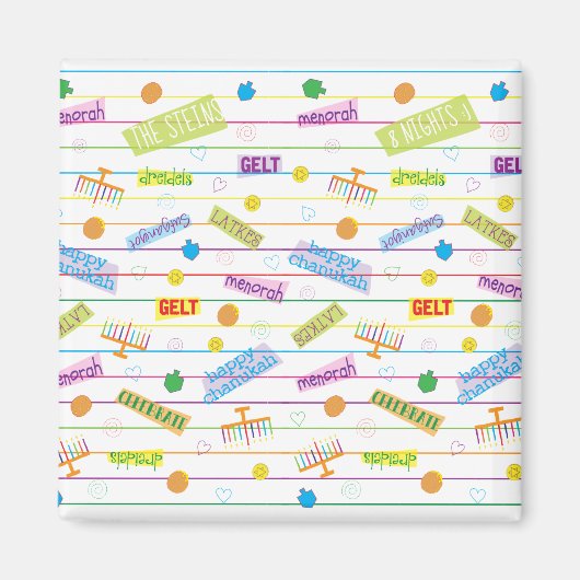 Hanukkah Magnet Square Chanukah Party (Vorne)