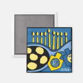 Hanukkah Magnet Square Latkes und saure Creme (Vorderseite/Rückseite)