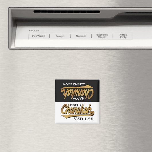 Hanukkah Magnet Square Party Time (In Situ (Geschirrspüler))