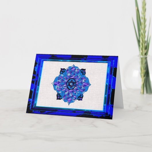 Hanukkah Mandela Feiertagskarte (Vorderseite)