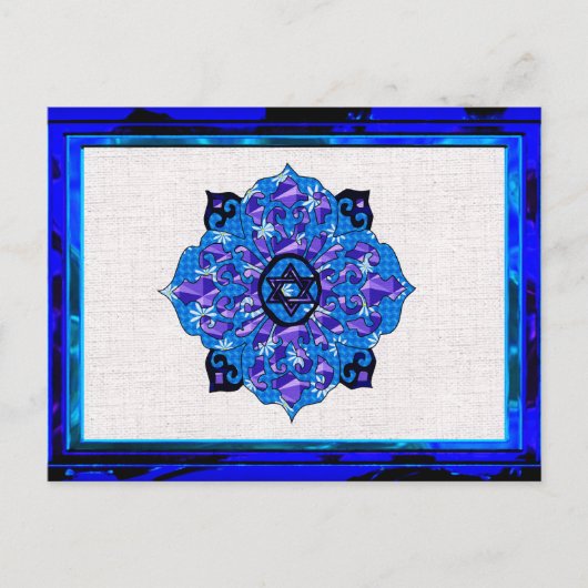 Hanukkah Mandela Feiertagspostkarte (Vorderseite)