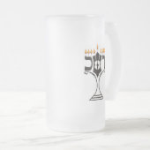 Hanukkah Mattglas Bierglas (VorderseiteRechts)