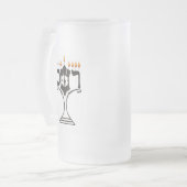 Hanukkah Mattglas Bierglas (Vorderseite Links)