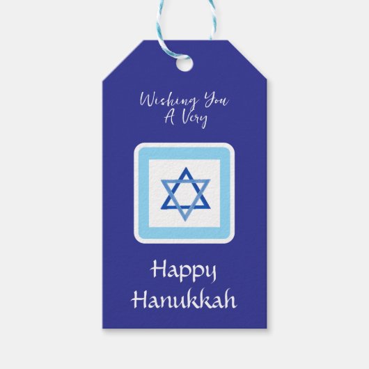 HANUKKAH-Meldung Blue Geschenkanhänger (Vorderseite)