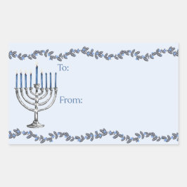 Hanukkah-Menora-Aufkleber Rechteckiger Aufkleber