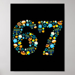 Hanukkah-Menora Dreidel 67 Festliche Chanukka Sech Poster