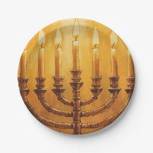 Hanukkah-Menora-Lichter Papierplatte