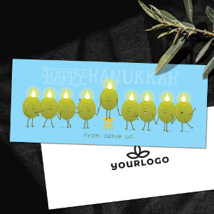 Hanukkah-Menora Oliven Firmen-Logokarte