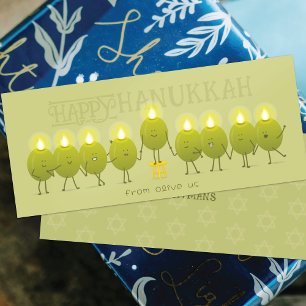 Hanukkah-Menora Oliven   Grußkarte Grüne Gruppe